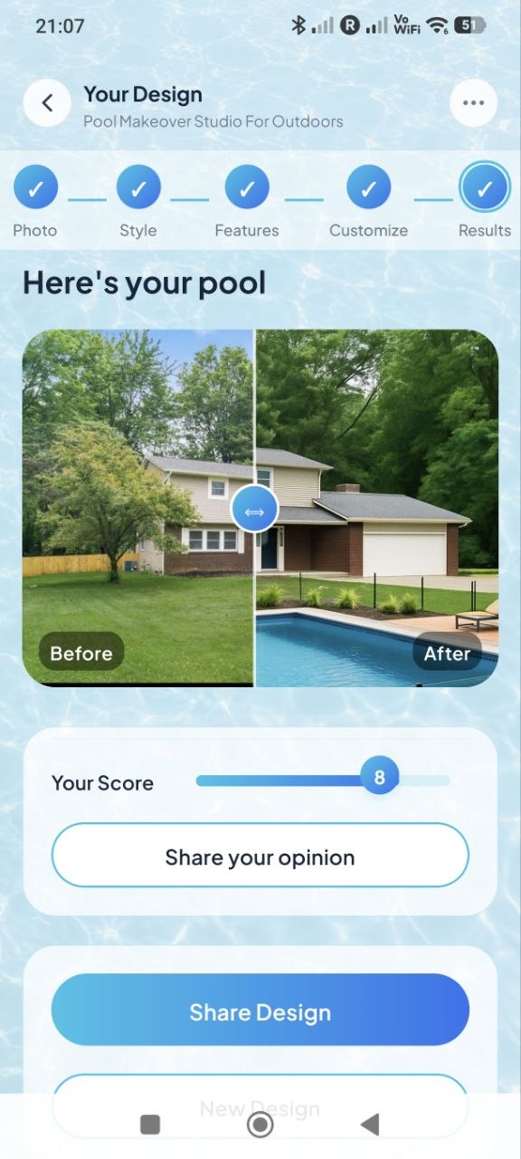 Pools AI Design — AI pool result