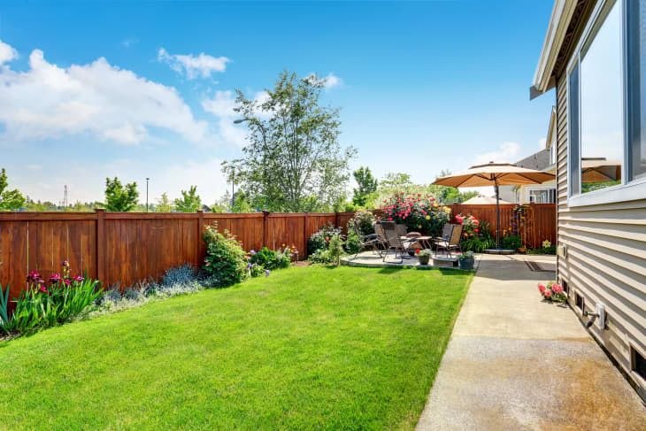 Before — aerial view without pool