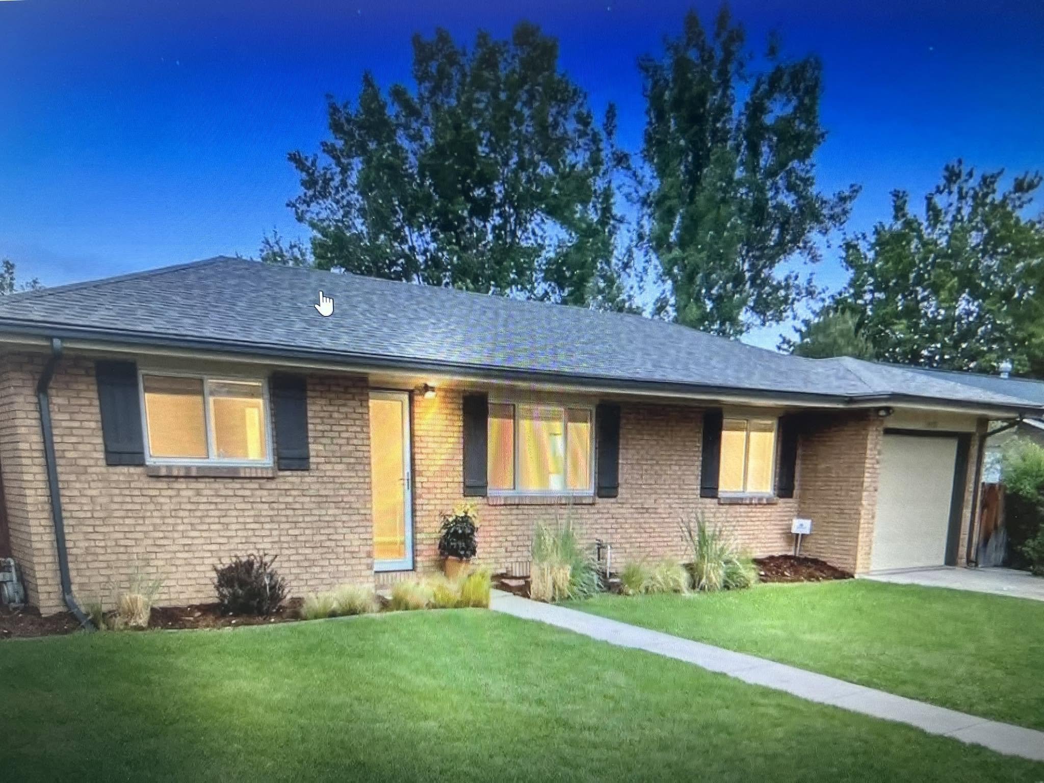Before — brick ranch house yard without pool