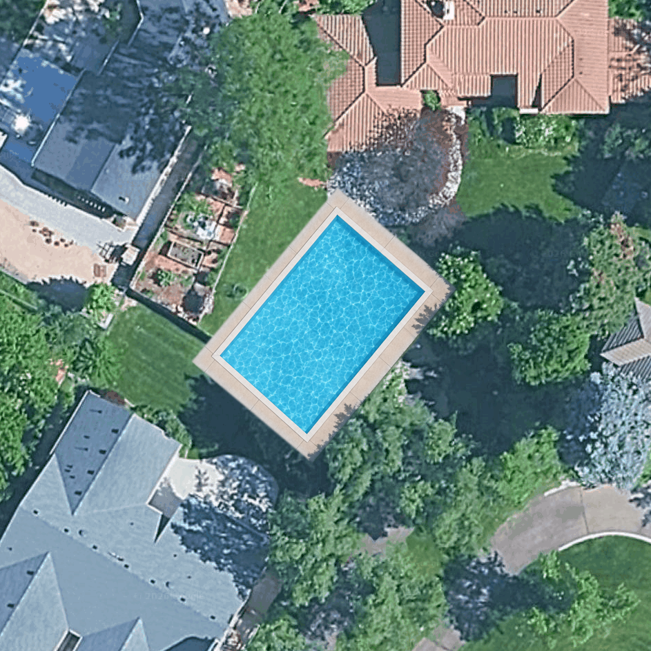 Before — daytime AI render of the pool